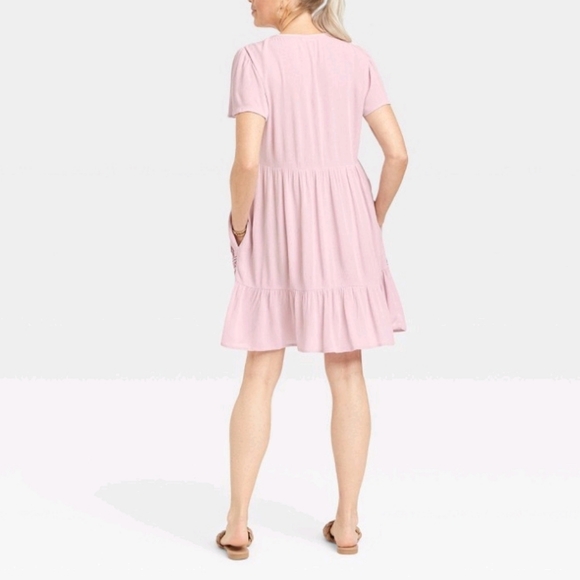 Knox Rose Woman's Flutter Short Sleeve Embroidered A-line Dress - Picture 2 of 14